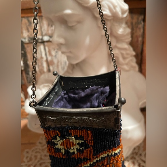 INCREDIBLE Antique ORNATE Colorful Beaded Purse w/Hinged Frame - Native American - Picture 8 of 17